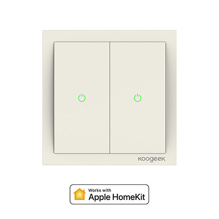 Smart Light Switch Works with Apple HomeKit, Two Gang