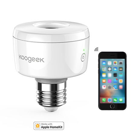 Smart Socket Works with Apple HomeKit, Light Bulb Adapter